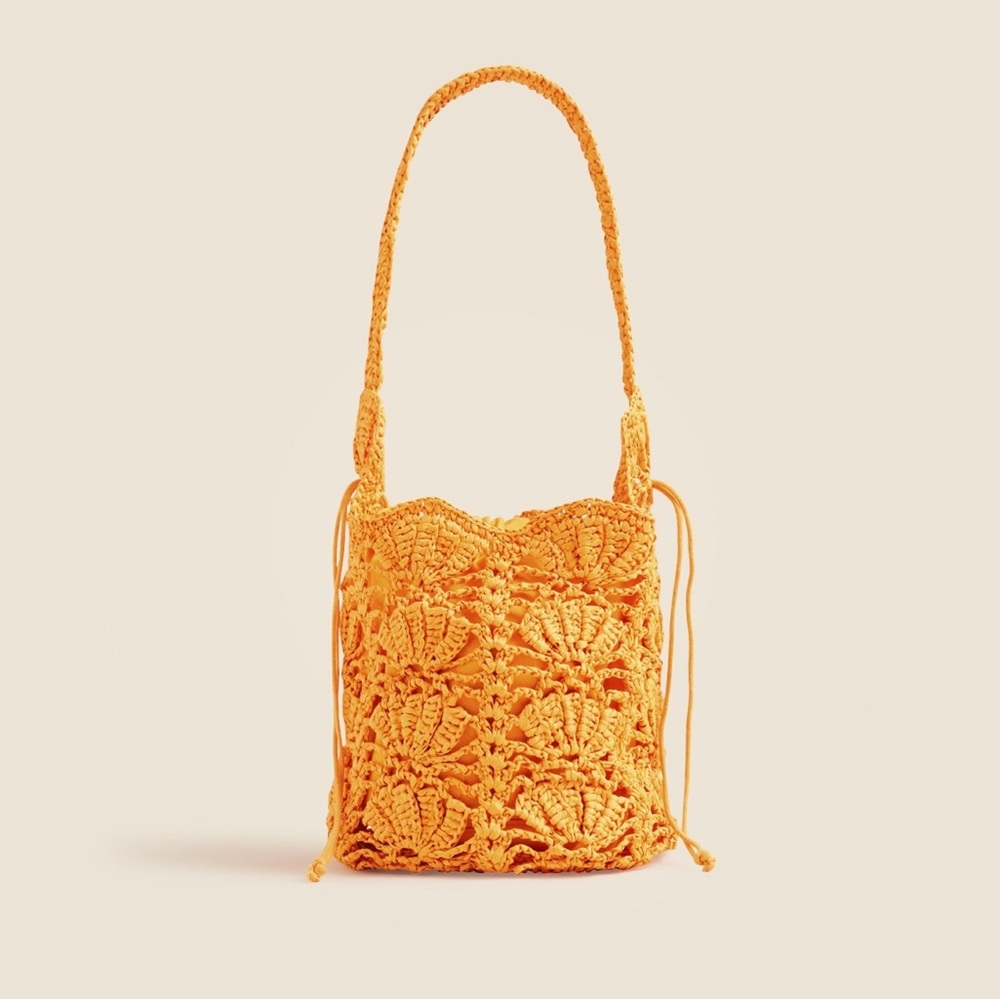 J.Crew Small handknatted faux-raffia bucket bag